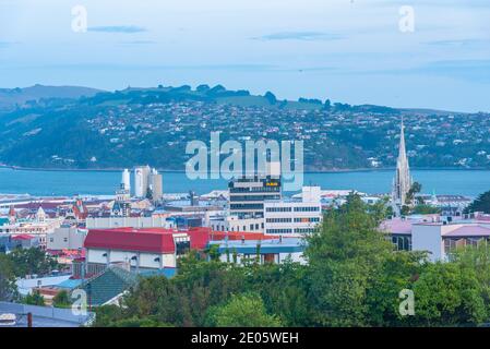 DUNEDIN, NUOVA ZELANDA, 24 GENNAIO 2020: Veduta aerea di Dunedin in Nuova Zelanda Foto Stock