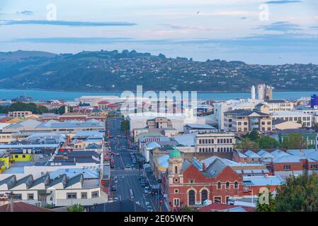 DUNEDIN, NUOVA ZELANDA, 24 GENNAIO 2020: Veduta aerea di Dunedin in Nuova Zelanda Foto Stock