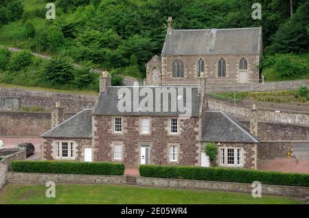 David Dales casa e villaggio chiesa di New Lanark Foto Stock