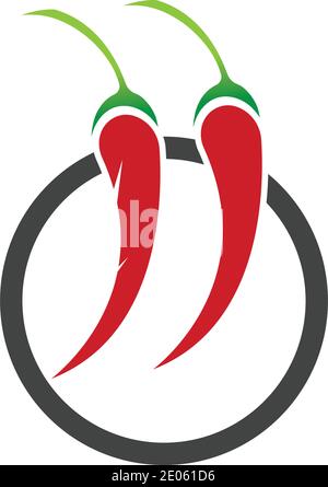 simbolo di chili e icona vettore del logo Illustrazione Vettoriale