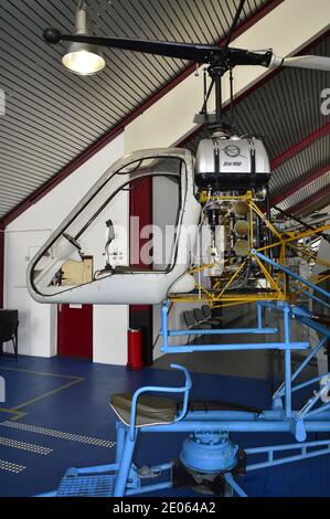 Vari modelli di volo nel Museo dell'elicottero a Bückeburg, Germania Foto Stock