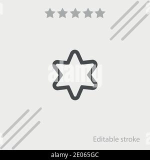 stella di sei punti icona vettoriale contorno vettore semplice moderno illustrazione Illustrazione Vettoriale