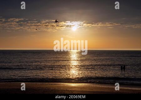 Tramonto sul Golfo del Messico, lungo la costa della Florida Foto Stock