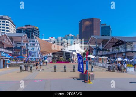 WELLINGTON, NUOVA ZELANDA, 9 FEBBRAIO 2020: Molo Queens sul lungomare di Wellington, Nuova Zelanda Foto Stock