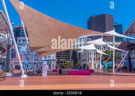 WELLINGTON, NUOVA ZELANDA, 9 FEBBRAIO 2020: Molo Queens sul lungomare di Wellington, Nuova Zelanda Foto Stock