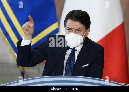 Roma, Italia. 30 dicembre 2020. Giuseppe Conte durante la conferenza stampa di fine anno. Credito solo per uso editoriale: Agenzia fotografica indipendente/Alamy Live News Foto Stock