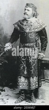 Le Cid - Massenet - prima prestazione 1885 - Pierre-Léon Melchissédec (le Roi). Foto Stock