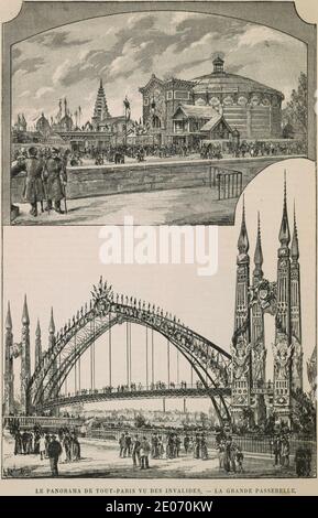 Le panorama de tout-Paris vu des Invalides. La grande passerelle. Foto Stock