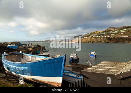 La vista di Pettycur Caravan Park dal porto, Kinghorn, Fife, Scozia. Foto Stock