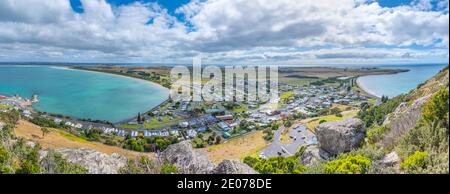 Vista aerea del paesaggio urbano di Stanley, Australia Foto Stock