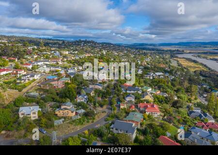Veduta aerea delle case residenziali di Launceston, Tasmania Foto Stock