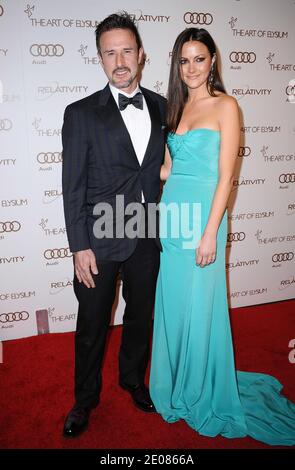 David Arquette e Christina McLarty partecipano al 2012 Art of Elysium Heaven Gala tenutosi presso la Los Angeles Union Station, a Los Angeles, CA, USA, il 14 gennaio 2012. Foto di Lionel Hahn/ABACAPRESS.COM Foto Stock