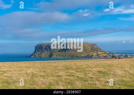 Vista aerea del paesaggio urbano di Stanley, Australia Foto Stock