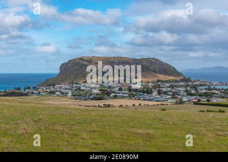 Vista aerea del paesaggio urbano di Stanley, Australia Foto Stock