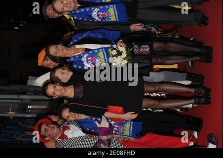 La figlia della principessa Stephanie Pauline Ducruet, la principessa Stephanie di Monaco, Robert Hossein e dietro la figlia della principessa Stephanie Camille Gottlieb hanno partecipato all'apertura del 36° Festival Internazionale del Circo di Monte-Carlo a Monte-Carlo, Monaco, il 21 gennaio 2012. Foto di PLS/piscina/ABACAPRESS.COM Foto Stock