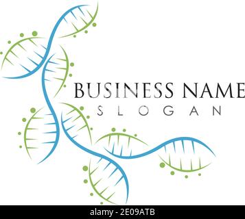 Modello di icone vettoriali del logo DNA Illustrazione Vettoriale