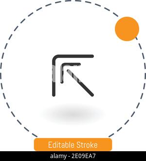 icona vettoriale in alto a sinistra icone del contorno del tratto modificabili per il web e mobile Illustrazione Vettoriale