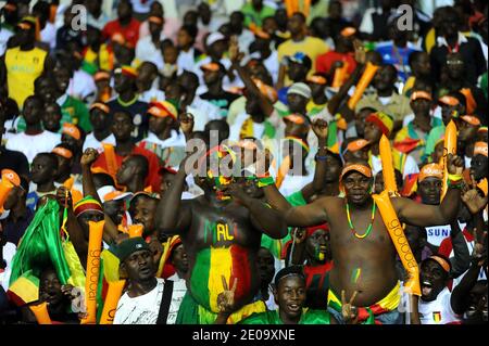 Tifosi e sostenitori del Mali durante la Coppa Africana delle Nazioni 2012, Semifinale, Mali vs Costa d'Avorio allo stade de l'amitie di Libreville, Gabon, l'8 febbraio 2012. Costa d'Avorio ha vinto 1-0. Foto di ABACXAPRESS.COM Foto Stock