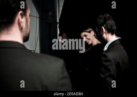 EXCLUSIVE - Clotilde Courau backstage prima del suo concerto a Varces-Allieres-et-Risset, Izere, Francia il 18 febbraio 2012. Foto di Daniel Giry/ABACAPRESS.COM Foto Stock