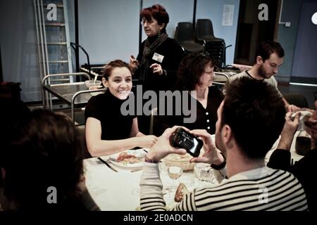 EXCLUSIVE - Clotilde Courau backstage prima del suo concerto a Varces-Allieres-et-Risset, Izere, Francia il 18 febbraio 2012. Foto di Daniel Giry/ABACAPRESS.COM Foto Stock