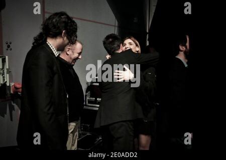 EXCLUSIVE - Clotilde Courau backstage prima del suo concerto a Varces-Allieres-et-Risset, Izere, Francia il 18 febbraio 2012. Foto di Daniel Giry/ABACAPRESS.COM Foto Stock
