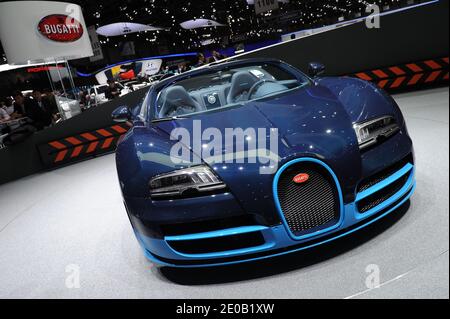 Bugatti Veyron Vitesse in mostra all'82° Salone Internazionale dell'automobile e degli accessori di Ginevra, Svizzera, il 7 marzo 2012. Foto di Loona/ABACAPRESS.COM Foto Stock