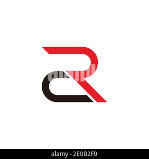 lettera astratta cr slice semplice vettore di logo geometrico piatto Illustrazione Vettoriale
