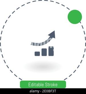 icona vettoriale grafico aziendale ascendente icone del contorno del tratto modificabili per web e dispositivi mobili Illustrazione Vettoriale