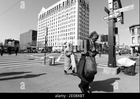 L'Hotel Theresa era un vivace centro di vita nera ad Harlem, New York, a metà del XX secolo. L'hotel si trova all'intersezione di Adam Clayton Powell Jr. Boulevard e West 125th Street (Martin Luther King, Jr. Boulevard). L'hotel e' stato costruito dal broker tedesco Gustavus Sidenberg (1843?1915), e disegnato dalla ditta Buchman and Fox in uno stile neo-rinascimentale. Ha aperto nel 1913 e da allora, fino alla costruzione dell'Adam Clayton Powell Jr. State Office Building dall'altra parte della strada nel 1973, l'edificio più alto di Harlem. Ha una suggestiva facciata in mattoni bianchi e Foto Stock