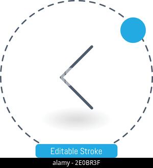 icona vettore chevron sinistro icone del contorno del tratto modificabili per il web e mobile Illustrazione Vettoriale