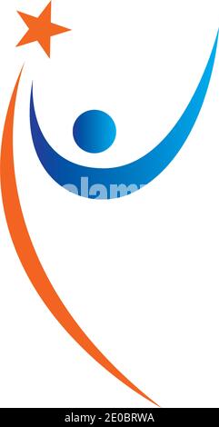 Persone cura successo salute vita logo modello icone Comunità persone logo e simboli di cura modello di amore per la famiglia logo e. simboli Illustrazione Vettoriale