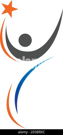Persone cura successo salute vita logo modello icone Comunità persone logo e simboli di cura modello di amore per la famiglia logo e. simboli Illustrazione Vettoriale
