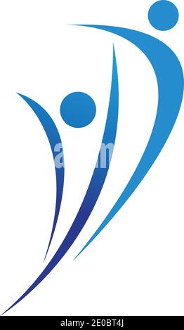 Persone cura successo salute vita logo modello icone Comunità persone logo e simboli di cura modello di amore per la famiglia logo e. simboli Illustrazione Vettoriale
