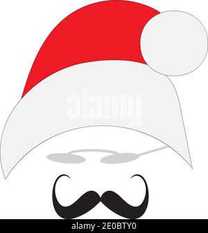 modello di disegno di illustrazione del logo dell'icona vettore di babbo natale Illustrazione Vettoriale