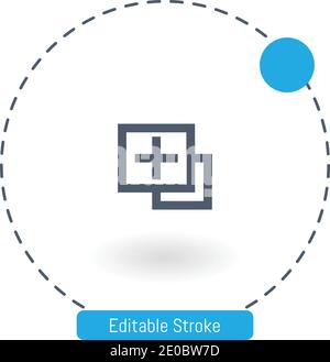 aggiungere icone vettoriali icone di contorno del tratto modificabili per il web e. cellulare Illustrazione Vettoriale
