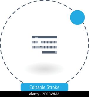 icona di giustificazione vettore icone di contorno del tratto modificabili per il web e. cellulare Illustrazione Vettoriale