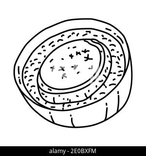 Soupe a l oignon France Food Set di icone disegnate a mano Vector. Illustrazione Vettoriale