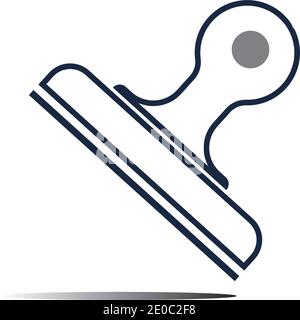 Icona del logo del timbro modello grafico vettoriale piatto Illustrazione Vettoriale