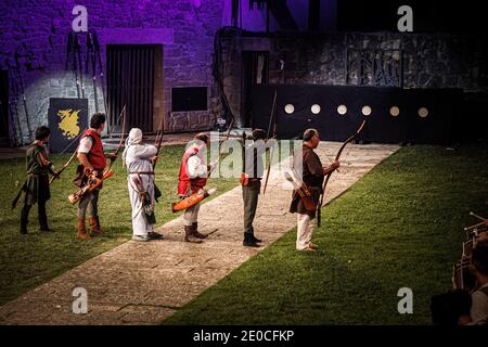 Repubblica di San Marino - Cava dei Balestrieri - medievale Giorni - arcieri Foto Stock