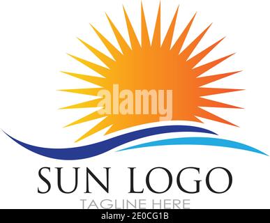 Sun illustrazione vettoriale Logo icona del modello di progettazione Illustrazione Vettoriale
