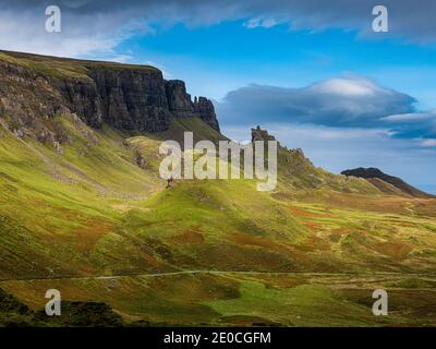 Paesaggi montani, Landslip di Quiraing, Isola di Skye, Ebridi interne, Scozia, Regno Unito, Europa Foto Stock