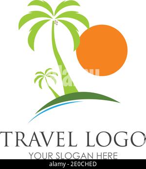 Vettore modello di disegno icona di vettore di logo di viaggio Illustrazione Vettoriale