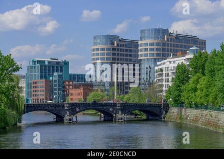 Spree, Meierei Bolle, Spreebogen, Alt-Moabit, Moabit di Berlino, Deutschland Foto Stock