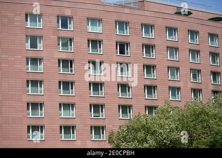 Hotel Grand Hyatt, Marlene-Dietrich-Platz, Potsdamer Platz e il Tiergarten, nel quartiere Mitte di Berlino, Deutschand Foto Stock