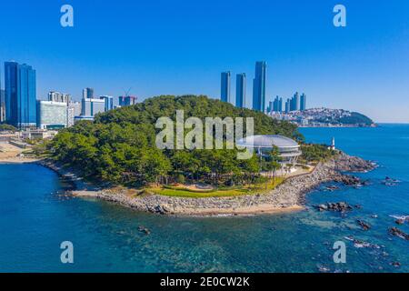 Veduta aerea della casa APEC di Nurimaru a Busan, Repubblica di Corea Foto Stock