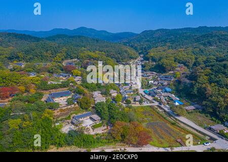 Veduta aerea del Villaggio Folcloristico di Yangdong nella Repubblica di Corea Foto Stock