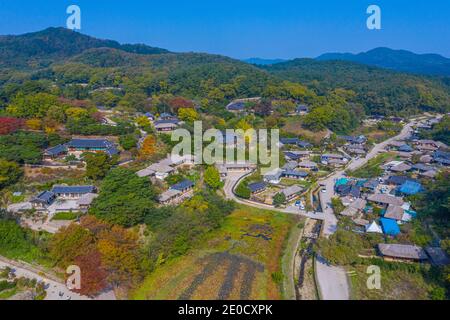 Veduta aerea del Villaggio Folcloristico di Yangdong nella Repubblica di Corea Foto Stock