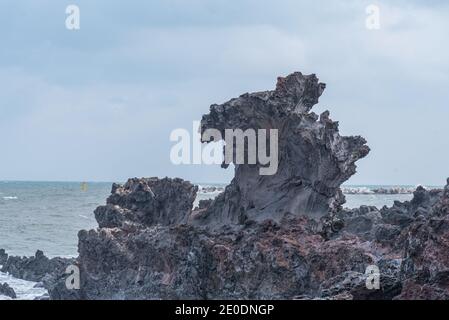 Yongduam Rock a Jeju City, Repubblica di Corea Foto Stock