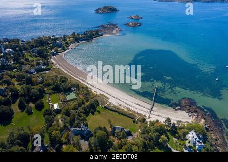 Vista aerea di Procter Point, Manchester by the Sea, Massachusetts, USA Foto Stock