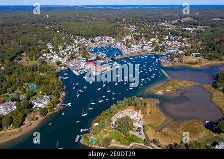 Veduta aerea di Manchester dal mare, Massachusetts, Stati Uniti Foto Stock